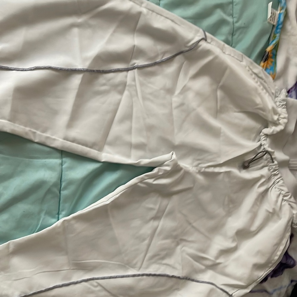 WORN ONCE aesthetic white & grey parachute pants!